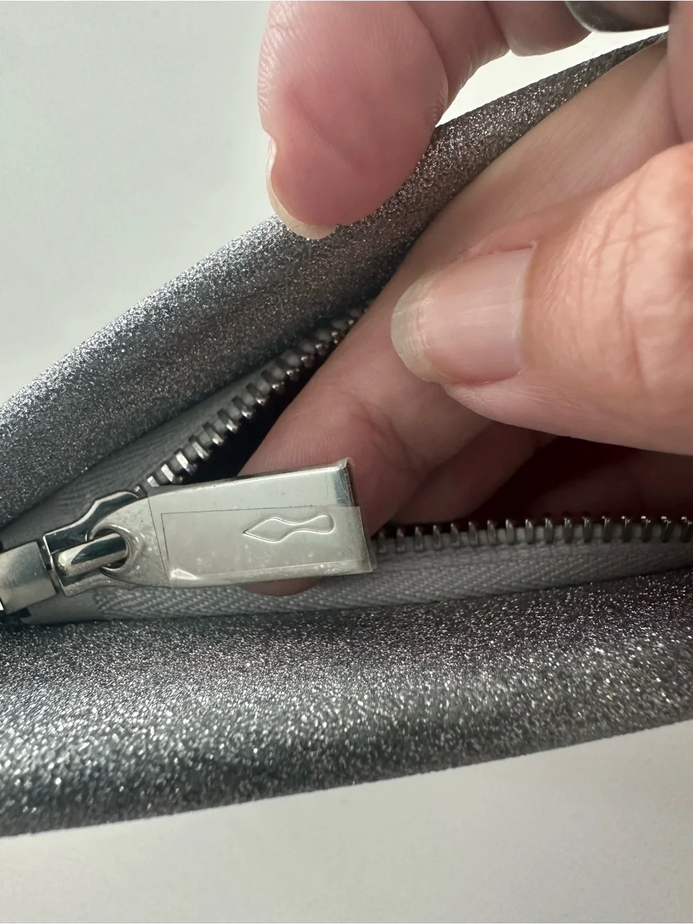 Christian Louboutin Silver Glitter Envelope Clutch with Chain